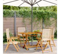 Chaise Inclinable de Jardin Siège Terrasse Résine Tressée Bois Massif vidaXL