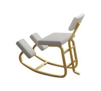 Chaise inclinée, Tabouret Ergonomique à Genoux avec Coussin de Hanche, Tabouret d'ordinateur for Une Bonne Posture(White,85x45x78cm-Gold)