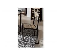 Chaise industrielle - Bois massif de manguier brut - Fer et bois imprimé - FACTORY 109