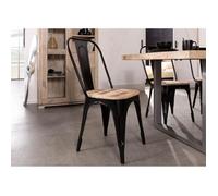 Chaise industrielle - Bois massif de manguier brut - Fer et bois imprimé - FACTORY 134