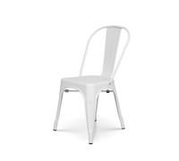 Chaise Industrielle - KOSMI - Métal Blanc Mat - Intérieur - 1 Place