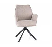 Chaise InnHugo avec fonction rotative de retour automatique, rembourrage beige et structure en métal