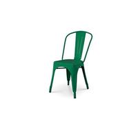 Chaise style industriel en métal vert - Finition brillant