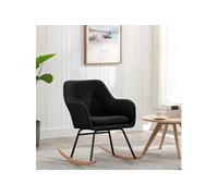 vidaXL Chaise à bascule en tissu noir