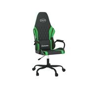 vidaXL Chaise de jeu de massage Noir et vert Similicuir