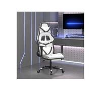 Chaise de Jeu de Massage avec Repose-pied Noir&Doré Similicuir Bureau vidaXL