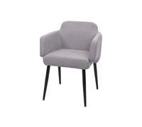 Chaise De Salle À Manger Hwc-L13, Chaise Rembourrée Tissu/Textile Métal Gris Multicolore