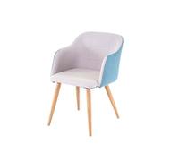 Chaise De Salle À Manger Hwc-D71, Chaise De Cuisine, Accoudoirs Tissu/Textile Gris Clair-Turquoise Gris