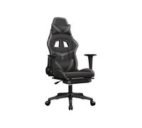 Chaise de jeu de massage avec repose pied Noir&Gris Similicuir