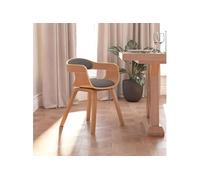 Lot de 4 Chaises à Manger Sièges Cuisine Gris Clair Bois Courbé et Tissu vidaXL