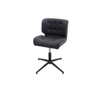 Chaise de salle à manger HWC-H42, pivotante, réglable en hauteur similicuir vintage gris foncé, pied noir