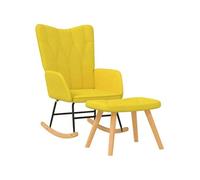 Vidaxl Chaise À Bascule Avec Tabouret Jaune Moutarde Tissu Jaune
