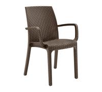 Chaise Jardin Indiana Accoudoirs Fauteuil Rotin Extérieur Polypropylène Brown