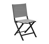 Chaise jardin pliante en aluminium Thema graphite, perle