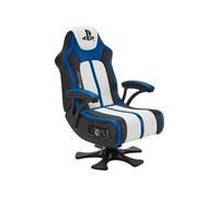 X ROCKER Chaise de jeu audio Playstation Legend 2.1 avec haut-parleurs, siège de console audio Bluetooth sans fil, vibration activée par le son, Playstation officielle pour PS5 PS4 PC mobile - Blanc,