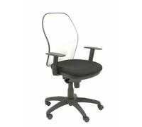 Chaise Jorquera Blanc Siège En Maille Bali Noir Blanc