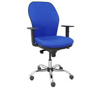 Chaise Jorquera dossier et siège Bali Base chromée et roulettes parquet (Bleu)