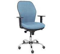 Chaise Jorquera dossier et siège Bali Base chromée et roulettes parquet Bleu ciel