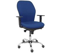Chaise Jorquera dossier et siège Bali Base chromée et roulettes parquet Bleu marine