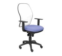 Chaise Jorquera En Maille Blanche Siège Bleu Bali Bleu