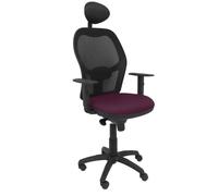 Chaise Jorquera En Maille Noire Assise En Bali Violet Avec Appui-Tête Fixe Violet