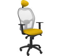 Chaise Jorquera gris assise résille bali jaune avec appui-tête fixe