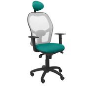 Chaise Jorquera Gris Maille Vert Clair Siège Bali Avec Appui-Tête Fixe Vert
