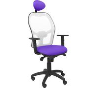 Chaise Jorquera maille blanche bali lilas assise avec appui-tête fixe