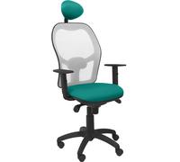 Chaise Jorquera maille grise vert clair assise Bali avec appui-tête fixe