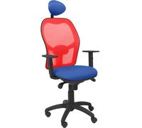 Chaise Jorquera maille rouge assise bleu bali avec appui-tête fixe