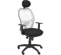 Chaise Jorquera siège Bali blanc en maille filet avec appuie-tête fixe