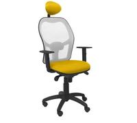 Chaise Jorquera Siège En Filet Gris Bali Jaune Avec Appui-Tête Fixe Jaune