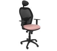 Chaise Jorquera Siège En Filet Noir Bali Rose Pâle Avec Appui-Tête Fixe Multicolore