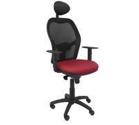Chaise Jorquera siège marron bali en maille noire avec appui-tête fixe