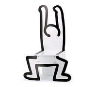 VILAC - Jeux et Jouets - Poufs - Chaise en bois - Graphique - Dessin iconique - Blanc - Keith Harding - Chaise pour Enfants dès 3 ans - Fabriqué en France