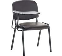 CLP Chaise visiteur Ken – Similicuir, tablette rabattable, dossier et assise rembourrés – Marron