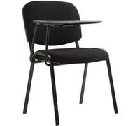 CLP Chaise Visiteur Ken Tissu et Tablette Rabattable I Chaise Salle de ConfÈrence Stable Confortable Dossier, Couleur:Noir