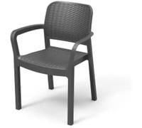 Keter Chaise d'extérieur Bella – Polypropylène rotin résine – Gris Graphite – Résistante aux UV