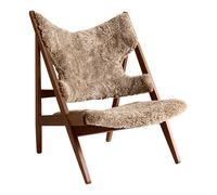 Audo Chaise Knitting Lounge peau de mouton brun lxHxP 71.3x90.6x66.9cm