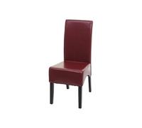 Chaise de salle à manger Latina, chaise de cuisine, cuir rouge, pieds foncés Rouge G