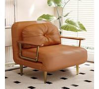 Chaise Lit Simple Convertible avec Dossier Inclinable Chauffeuse Convertible Gain de Place Fauteuil Lit 1 Place Compact pour Salon, Bureau, Petit Appartement(Orange,26.77in/68cm)