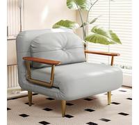 Chaise Lit Simple Convertible avec Dossier Inclinable Chauffeuse Convertible Gain de Place Fauteuil Lit 1 Place Compact pour Salon, Bureau, Petit Appartement(Gray,31.49in/80cm)