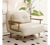 Chaise Lit Simple Convertible avec Dossier Inclinable Chauffeuse Convertible Gain de Place Fauteuil Lit 1 Place Compact pour Salon, Bureau, Petit Appartement(Beige,26.77in/68cm)