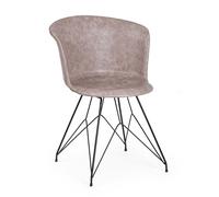 Chaise Loft Noir Pu Beige Vintage