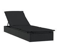 vidaXL Chaise longue avec coussin noir 201x55x62 cm résine tressée, chaise longue, chaise longue d'extérieur, lit de salon, 319632