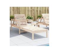 vidaXL Chaise longue transat 199,5x62x55 cm – Bois massif de pin, dossiers réglables et accoudoirs