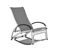 Chaise longue - TECTAKE - Transat de jardin AVIGNON 2 en 1 cadre en aluminium résistant aux intempéries - Gris