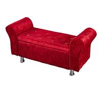 Chaise longue 2 places, siège ottomane de rangement pliable en velours luxueux, banc à chaussures d'entrée moderne pour salon, repose-pieds touffeté en peluche