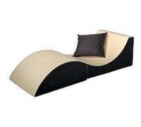 Chaise longue 3 en 1 multi-usage beige-gris Gris G