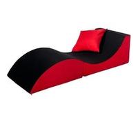 Chaise longue 3 en 1 multi-usage noir-rouge Noir G